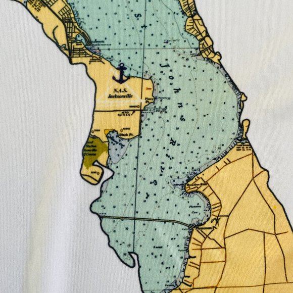NEW without TAGS Vapor long sleeve rash guard w map of Jacksonville, Florida - Picture 8 of 9
